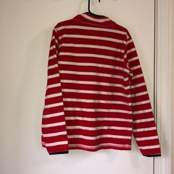 OshKosh Girls Red & White Striped Fleece Pullover Size 12 - Picture 6 of 6